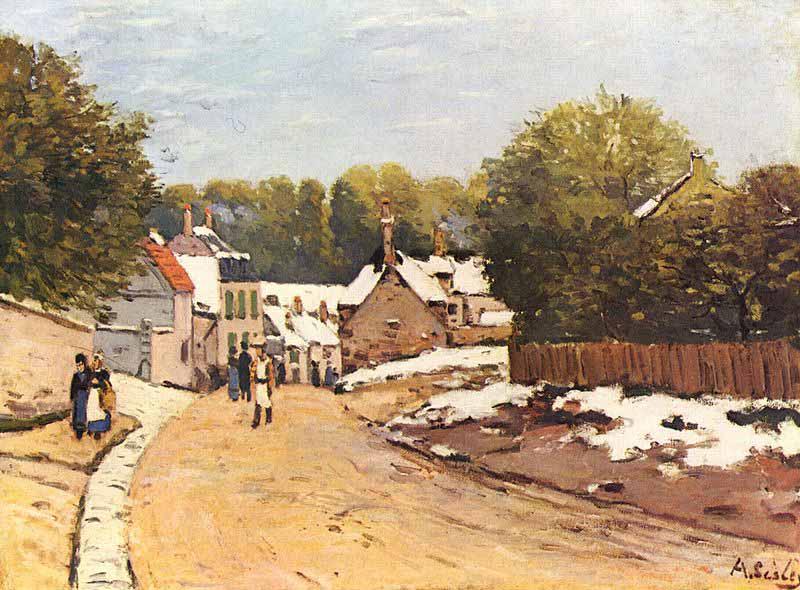 Alfred Sisley Erster Schnee in Louveciennes oil painting picture